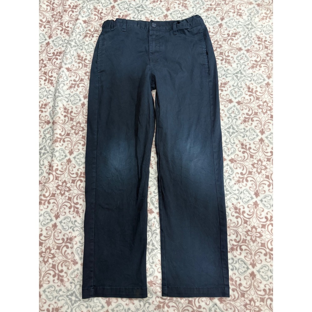 Cat & Jack Boys Navy Blue Straight Leg Chino Pants Size 16 Stretch Cotton